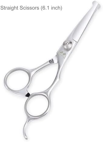 iSeaFly Dog Grooming Scissors Kit with Round Tip, 6 in 1 Cat Dog Scissors, Stainless Steel Pet Grooming Shears, Straight, Curved, Thinning Shears, Comb for Full Body, Face, Nose, Ear & Paw - Image 5