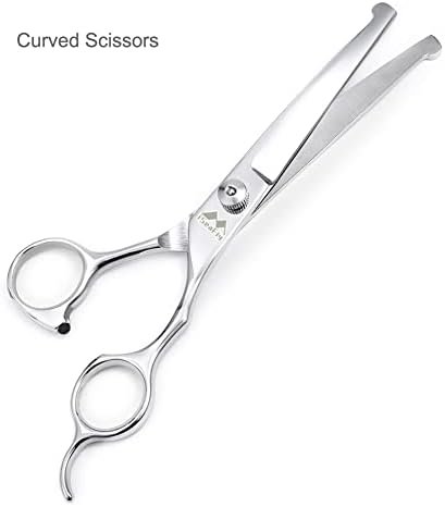 iSeaFly Dog Grooming Scissors Kit with Round Tip, 6 in 1 Cat Dog Scissors, Stainless Steel Pet Grooming Shears, Straight, Curved, Thinning Shears, Comb for Full Body, Face, Nose, Ear & Paw - Image 4