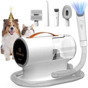 AIRROBO Dog Grooming Vacuum Kit,12000Pa Strong Pet Vacuum for Shedding,Grooming Hai,Quiet,PG100,2L Large Capacity