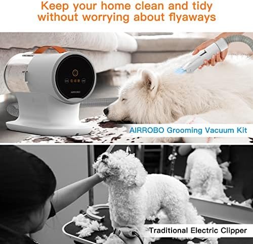 AIRROBO Dog Grooming Vacuum Kit,12000Pa Strong Pet Vacuum for Shedding,Grooming Hai,Quiet,PG100,2L Large Capacity - Image 5