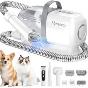 Dog Grooming Vacuum, Bawetech B2 5-in-1 Pet Grooming Kit with Dog Clipper, 11000Pa Suction | 2L Capacity | 113℉ Dryer | Low Noise Pet Hair Removal Tool Pet Supplies, 2025 Upgraded