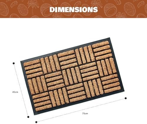 Coco & Coir Door Mat Indoor/Outdoor | 100% Natural Coir Weather Resistant Eco-friendly Entrance Mat (Shortbread) Amazon.co.uk - Image 3
