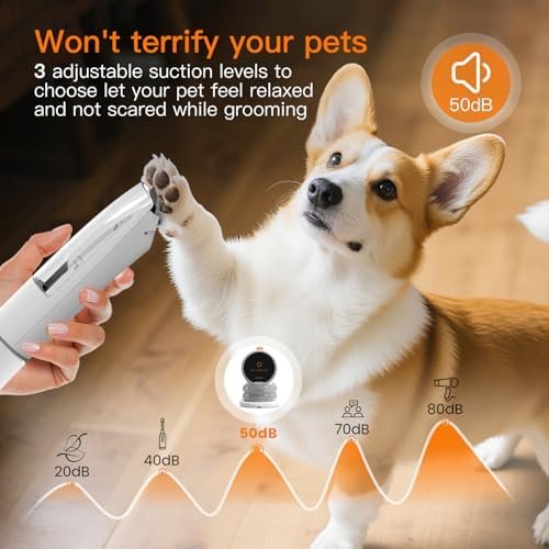 AIRROBO Dog Grooming Vacuum Kit,12000Pa Strong Pet Vacuum for Shedding,Grooming Hai,Quiet,PG100,2L Large Capacity - Image 8