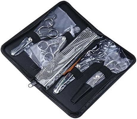 iSeaFly Dog Grooming Scissors Kit with Round Tip, 6 in 1 Cat Dog Scissors, Stainless Steel Pet Grooming Shears, Straight, Curved, Thinning Shears, Comb for Full Body, Face, Nose, Ear & Paw - Image 8